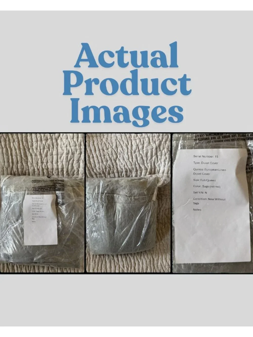 S15 | Quince European Linen Duvet Cover Full Queen Sage (retired) NWOT